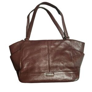 Coach Brown Leather Double Strap Handbag Large